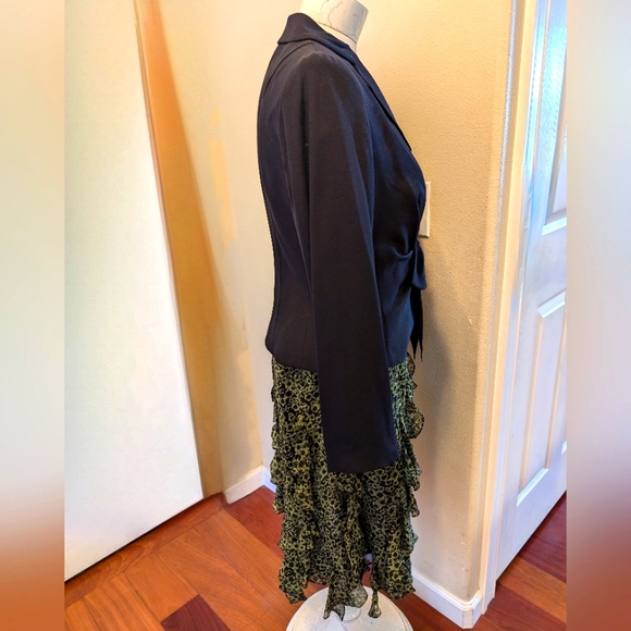 Kay Unger Silk Black Jacket and Skirt - Picture 3 of 8